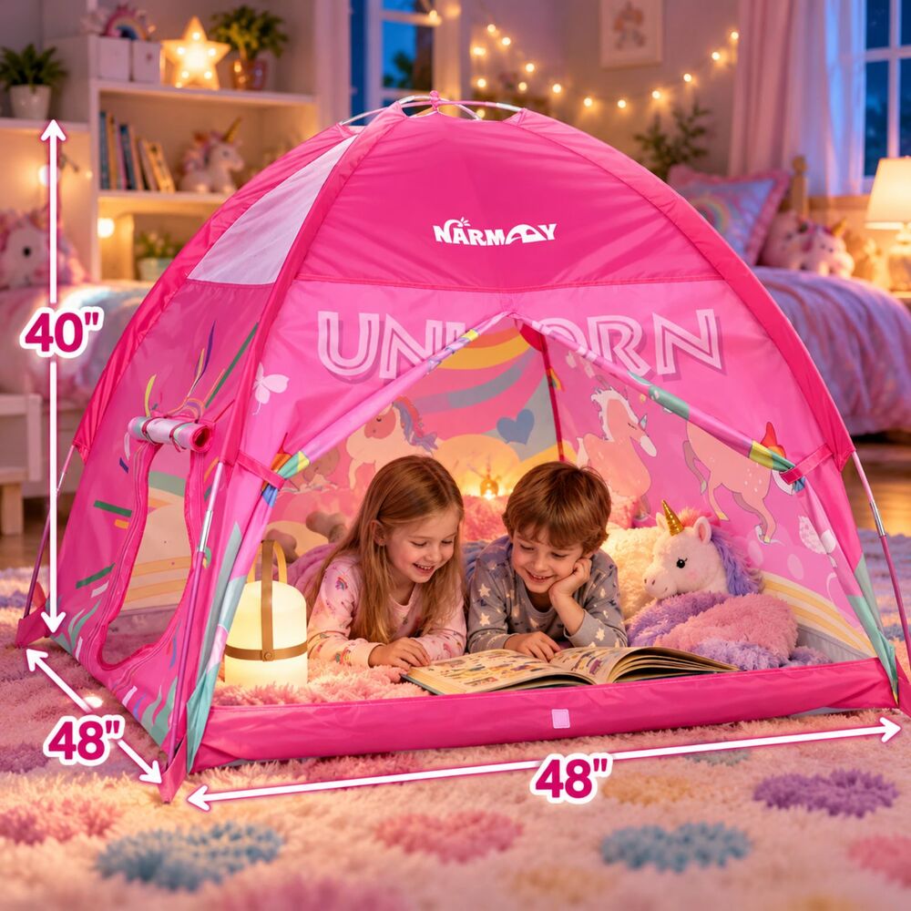 NARMAY® Play Tent Unicorn Dome Tent for Kids Indoor/Outdoor Fun - 48 X 48 X 40